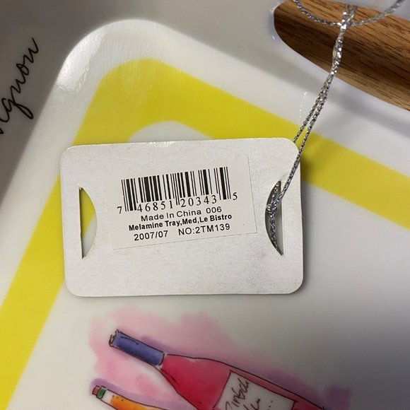 2 Casual Gourmet Melamine Sandwich Trays w/Wine Theme, Rectangular with Handles - Picture 7 of 7